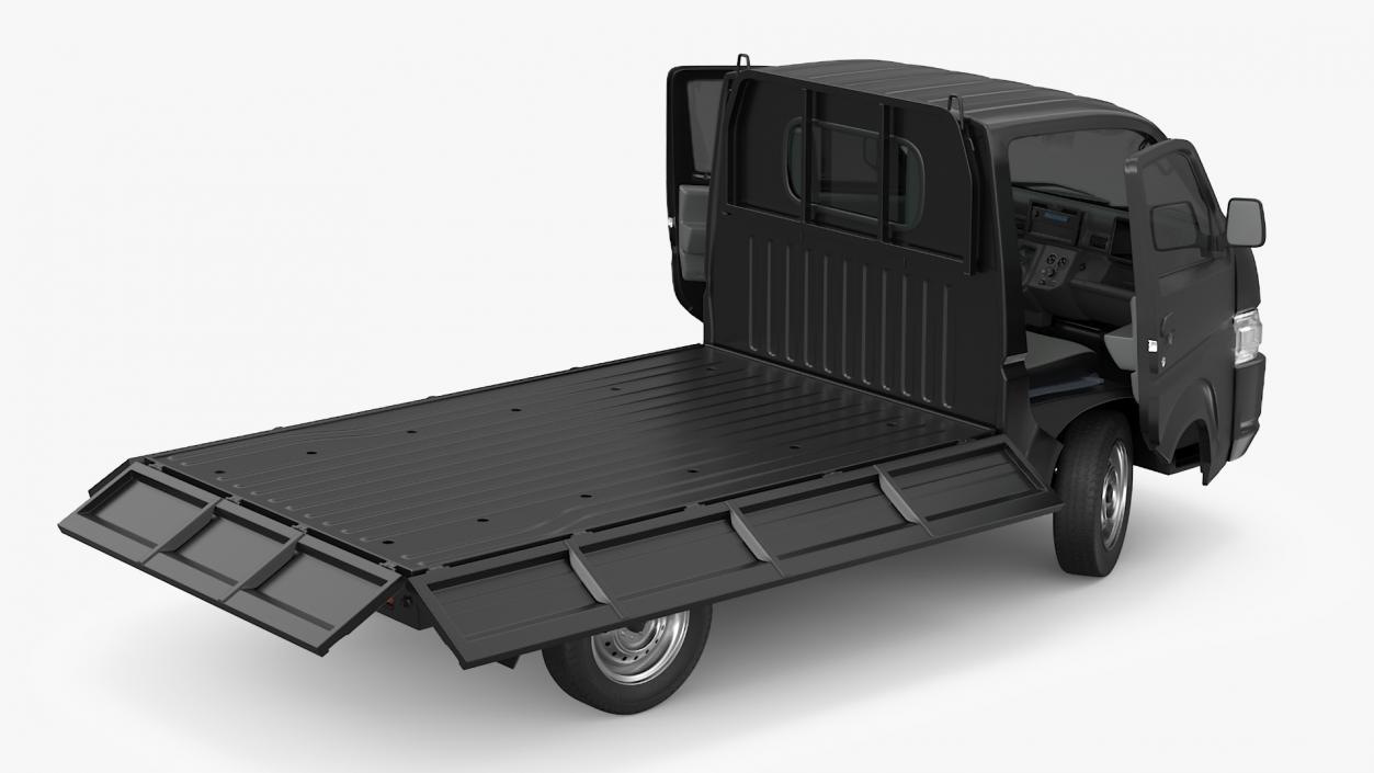 3D Suzuki Carry Truck Black Rigged