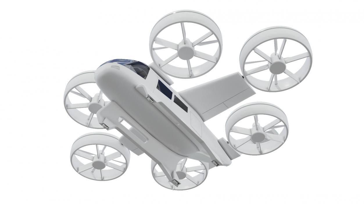 3D model Flying Taxis Hub with Passenger Aircraft