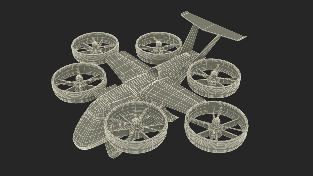 3D model Flying Taxis Hub with Passenger Aircraft