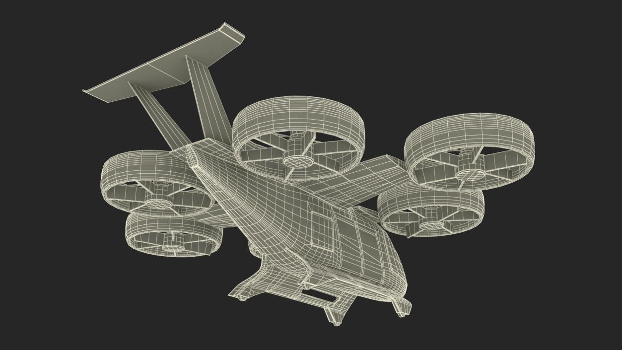 3D model Flying Taxis Hub with Passenger Aircraft