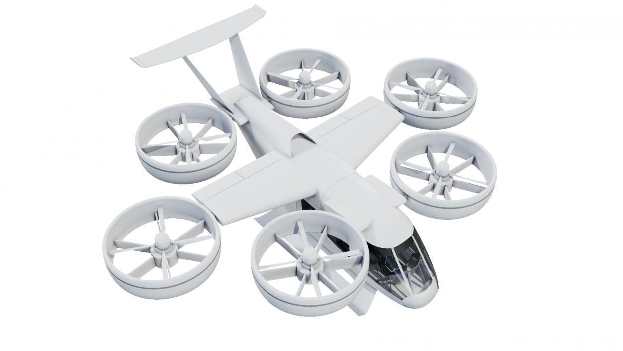 3D model Flying Taxis Hub with Passenger Aircraft