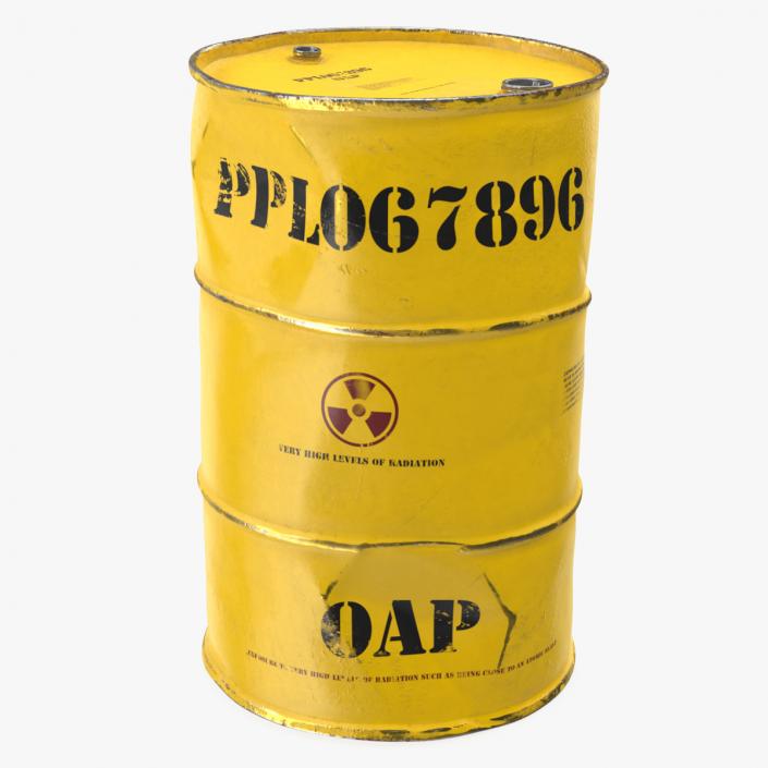 3D Old Radioactive Waste Barrel model