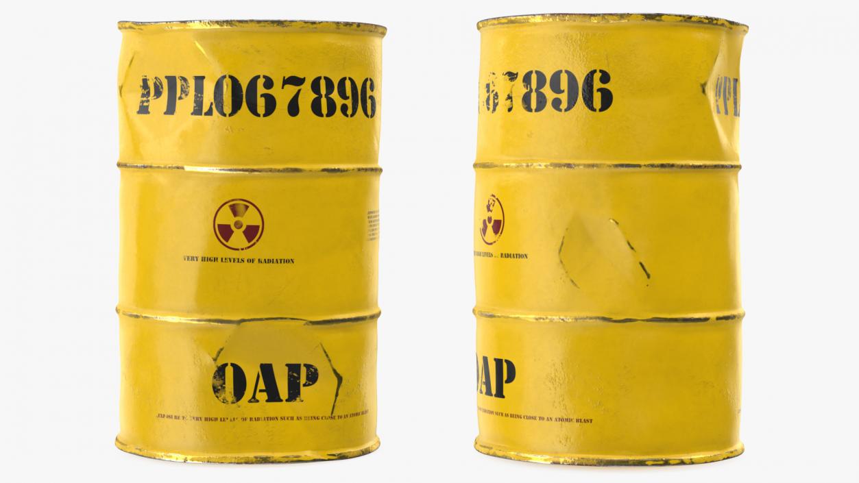 3D Old Radioactive Waste Barrel model