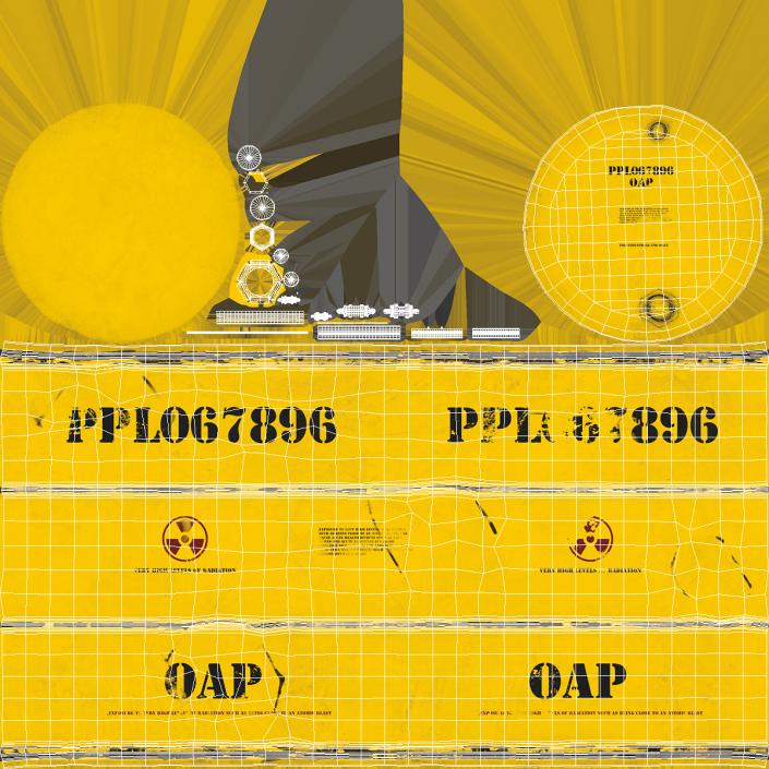 3D Old Radioactive Waste Barrel model