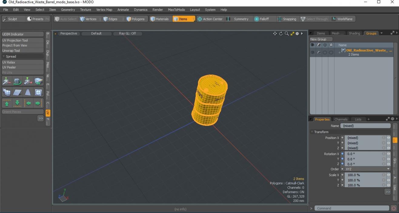 3D Old Radioactive Waste Barrel model