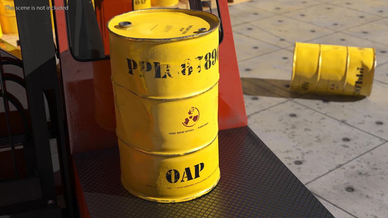 3D Old Radioactive Waste Barrel model