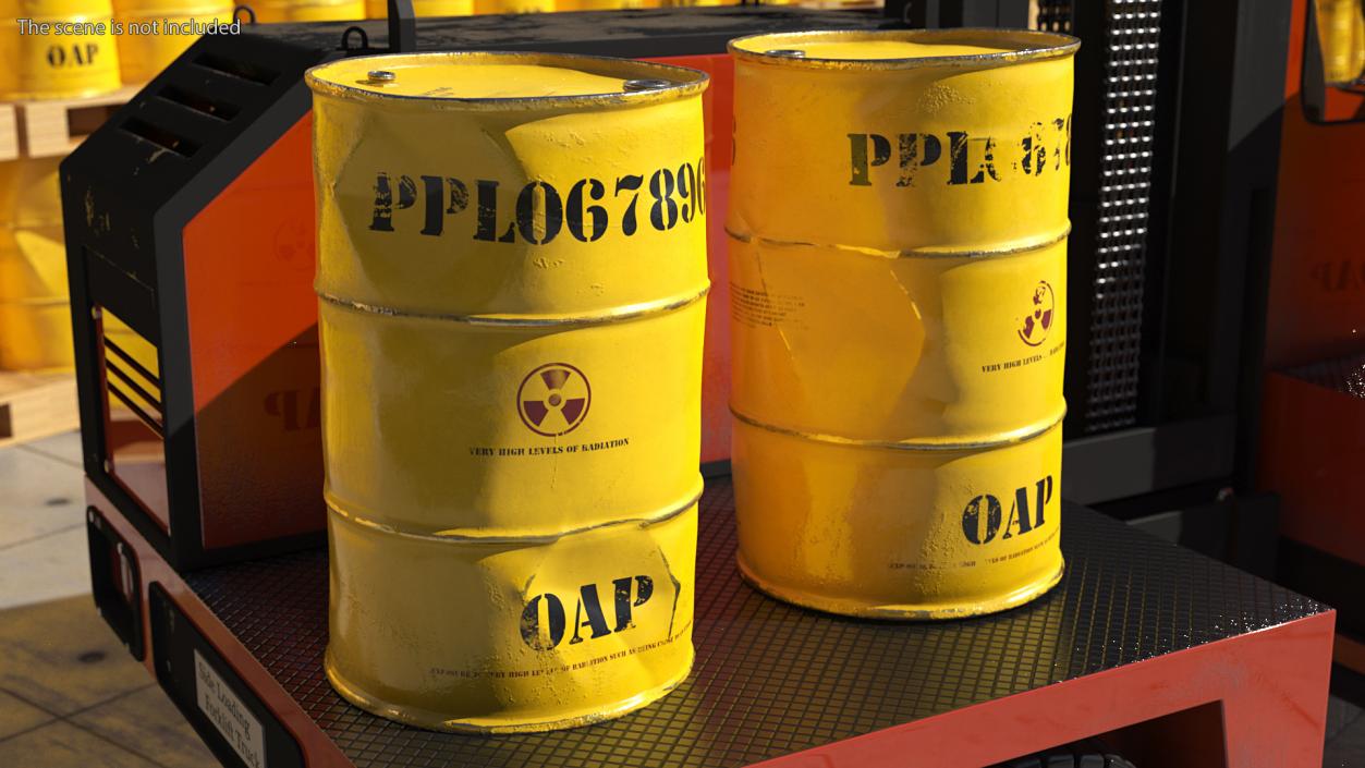 3D Old Radioactive Waste Barrel model