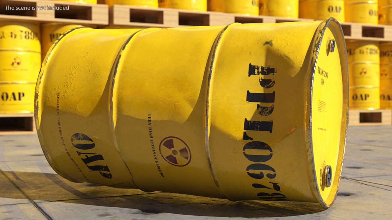 3D Old Radioactive Waste Barrel model