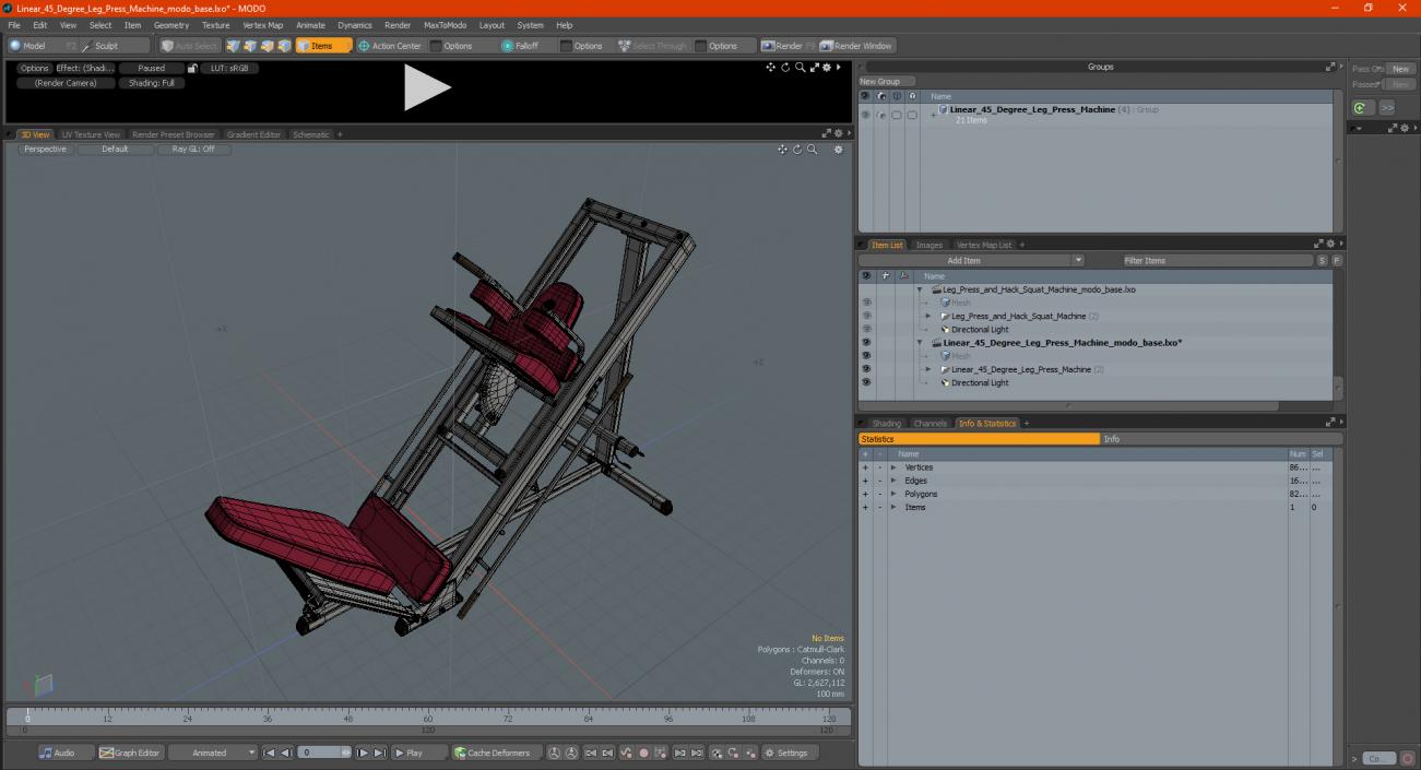 Linear 45 Degree Leg Press Machine 3D model