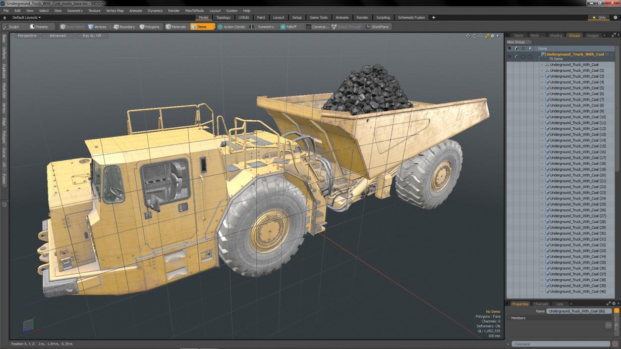 Underground Truck With Coal 3D