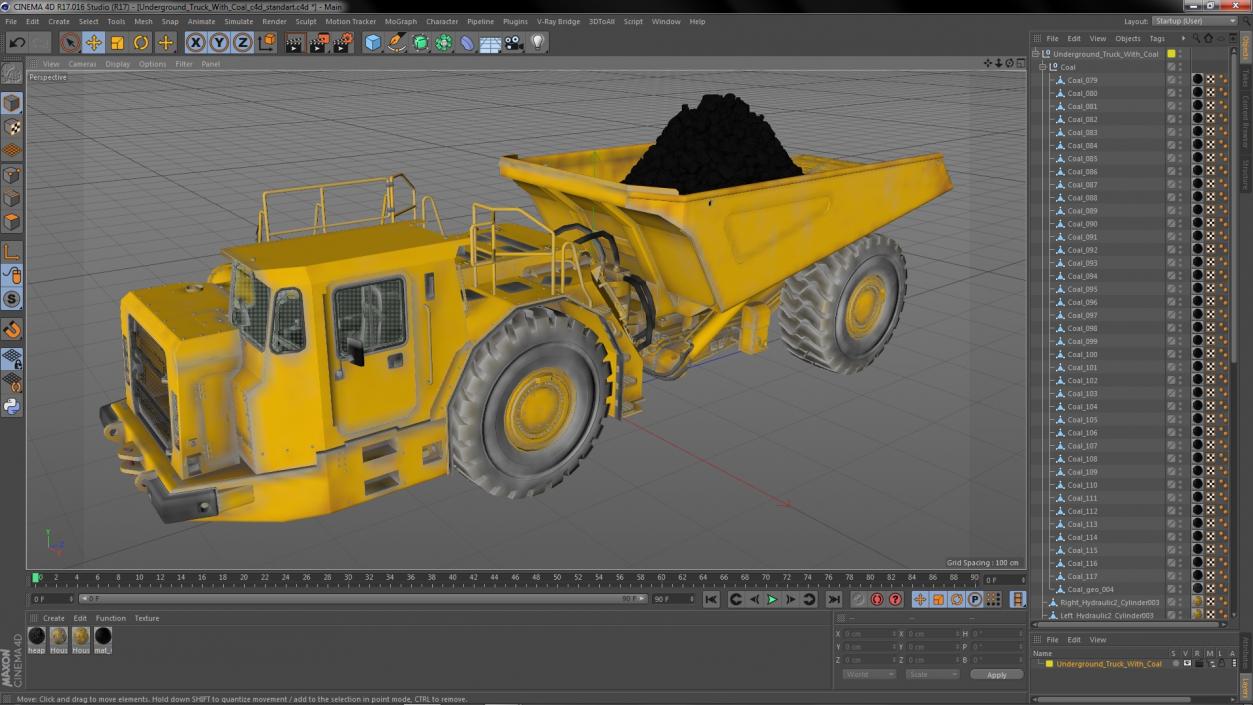 Underground Truck With Coal 3D