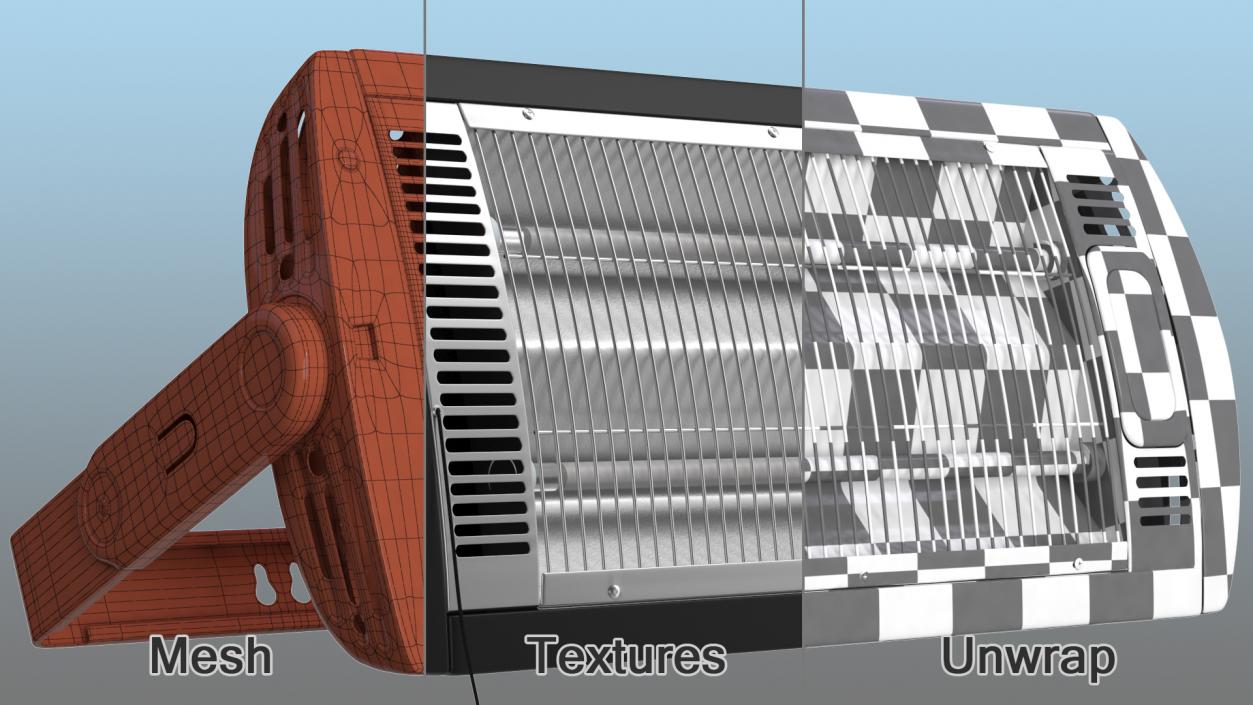 Wall Mount Quartz Tube Heater 3D model