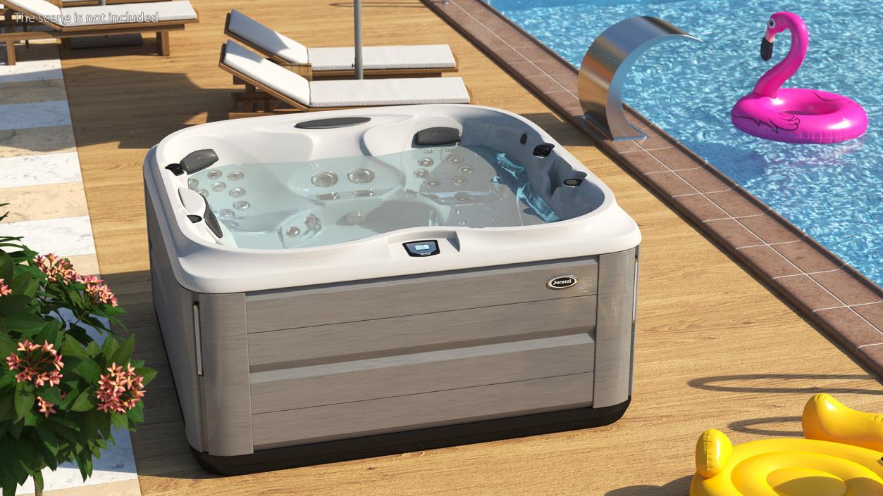 3D model Jacuzzi J475 Spa Hot Tub Grey with Water