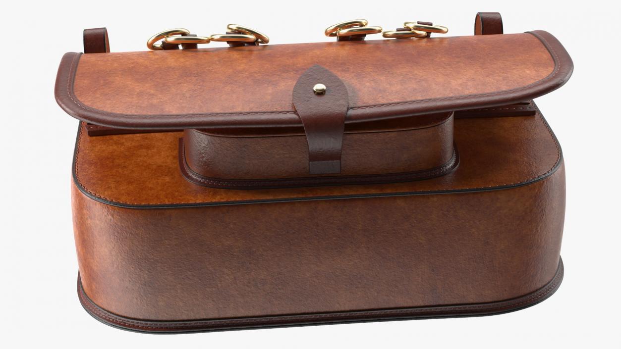 Leather Hunting Brown Handmade Bag 3D model