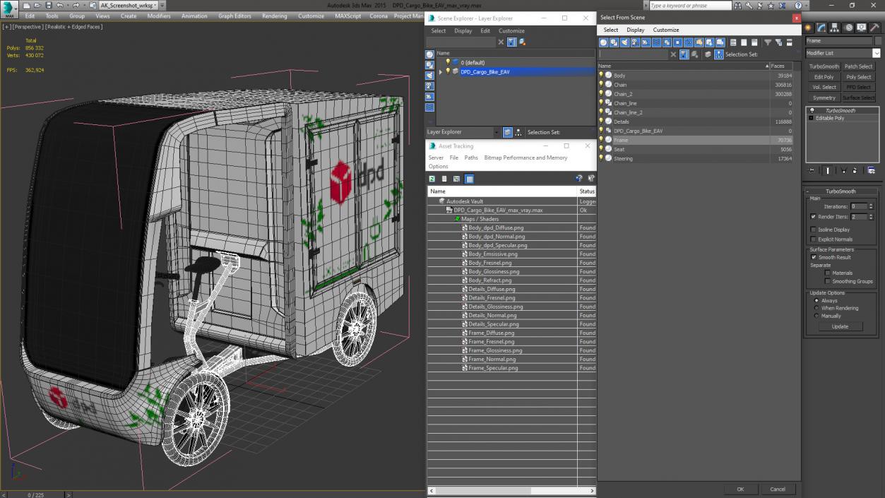 3D DPD Cargo Bike EAV model