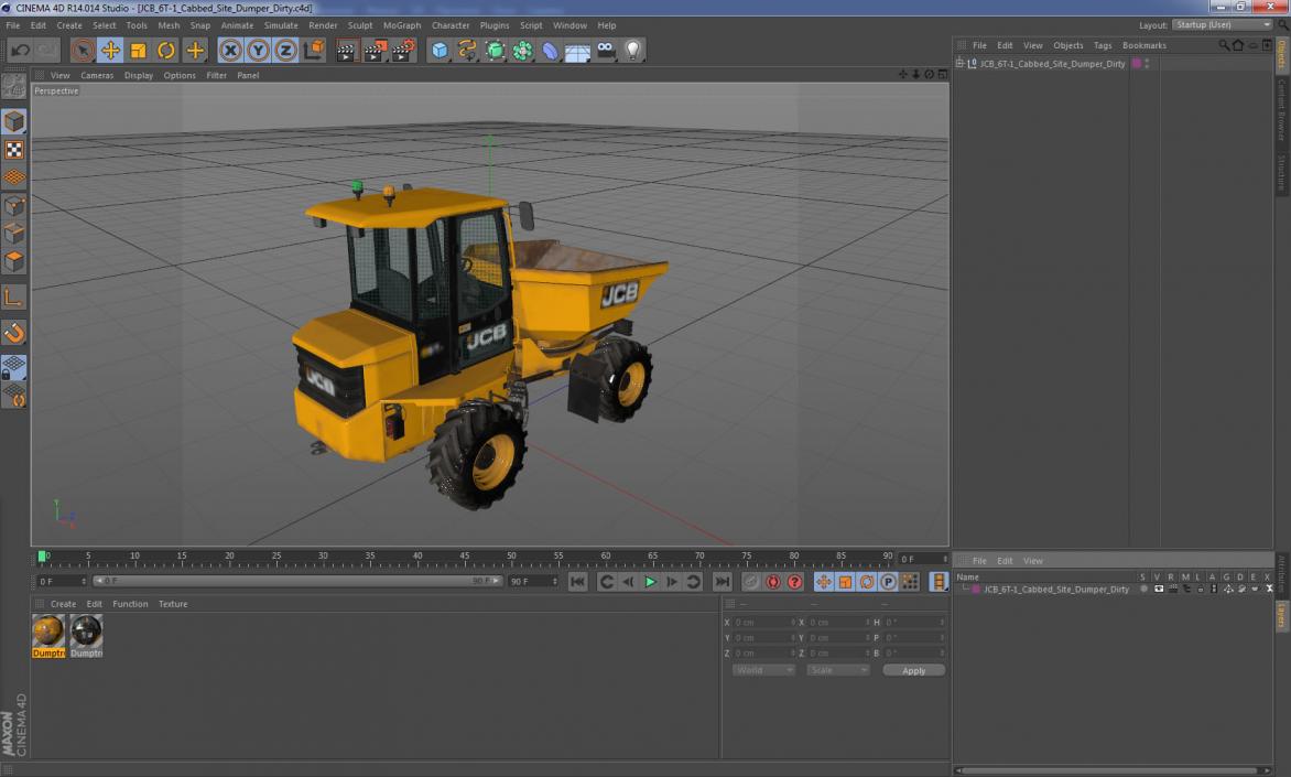 3D JCB 6T-1 Cabbed Site Dumper Dirty model