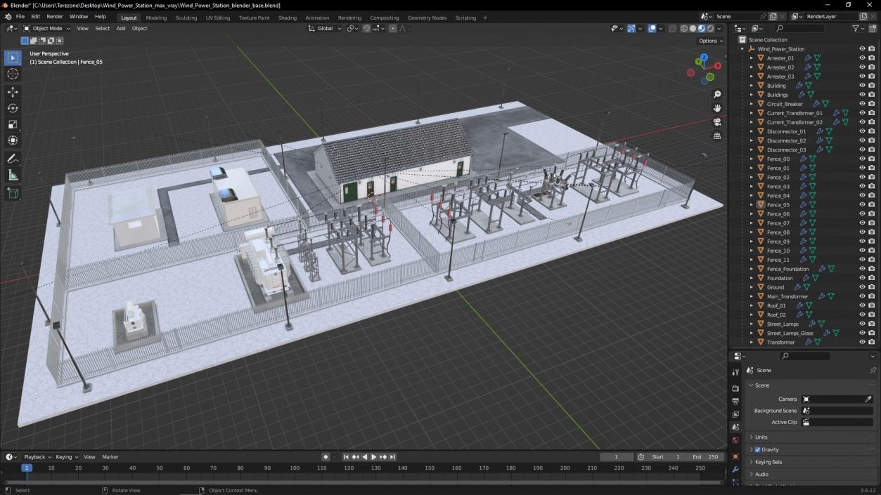 3D Wind Power Station model