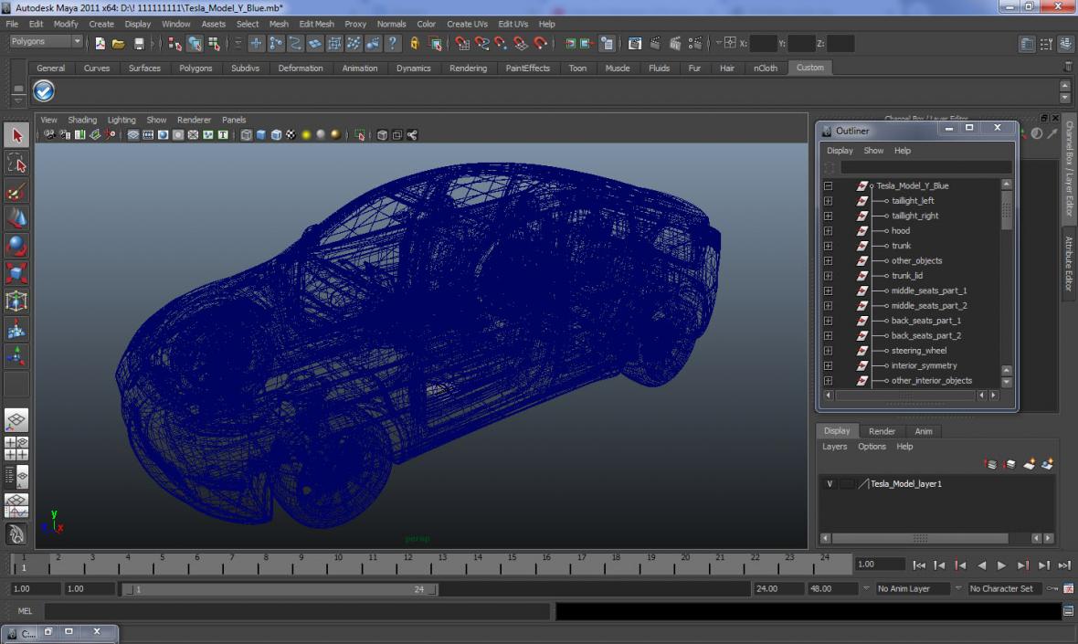 Tesla Model Y Simple Interior 3D model