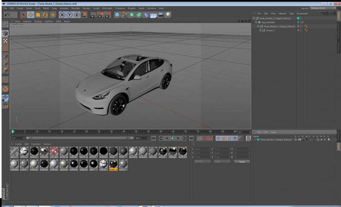 Tesla Model Y Simple Interior 3D model
