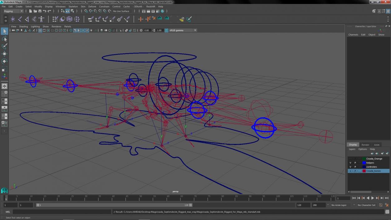 3D Magicicada Septendecim Rigged for Maya model