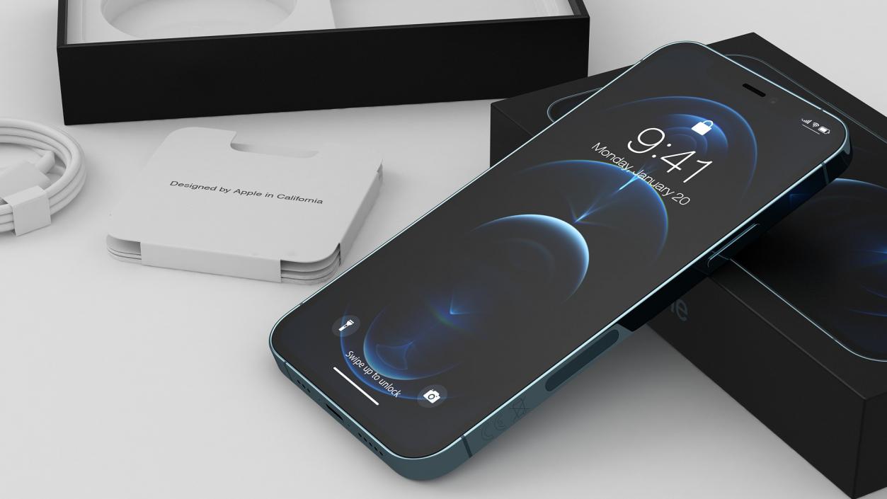 iPhone 12 Pro Unboxed Pacific Blue 3D model