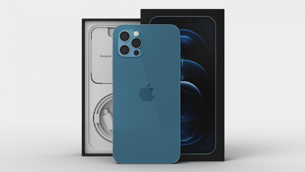 iPhone 12 Pro Unboxed Pacific Blue 3D model