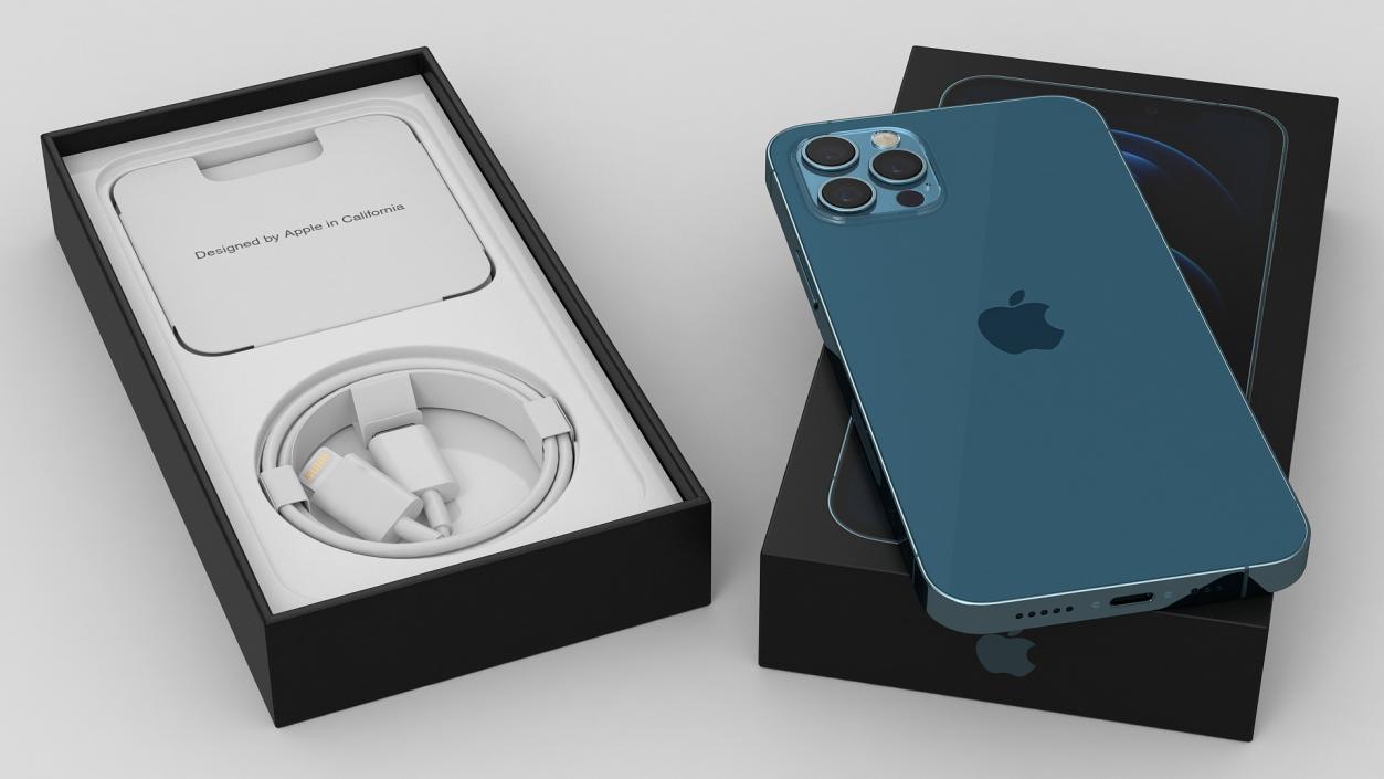 iPhone 12 Pro Unboxed Pacific Blue 3D model