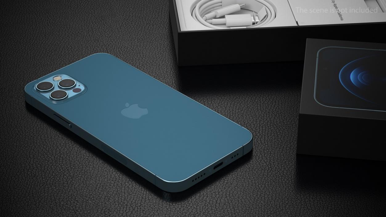 iPhone 12 Pro Unboxed Pacific Blue 3D model