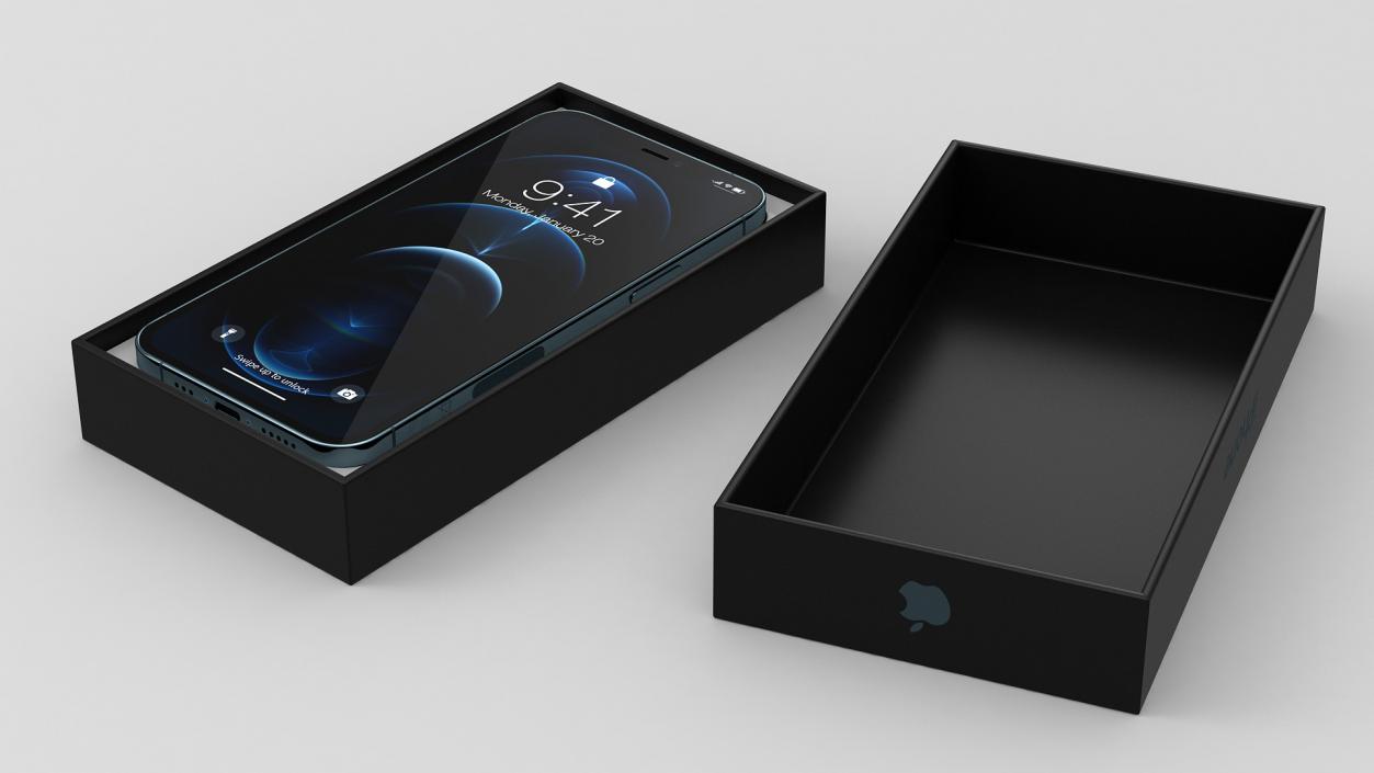 iPhone 12 Pro Unboxed Pacific Blue 3D model