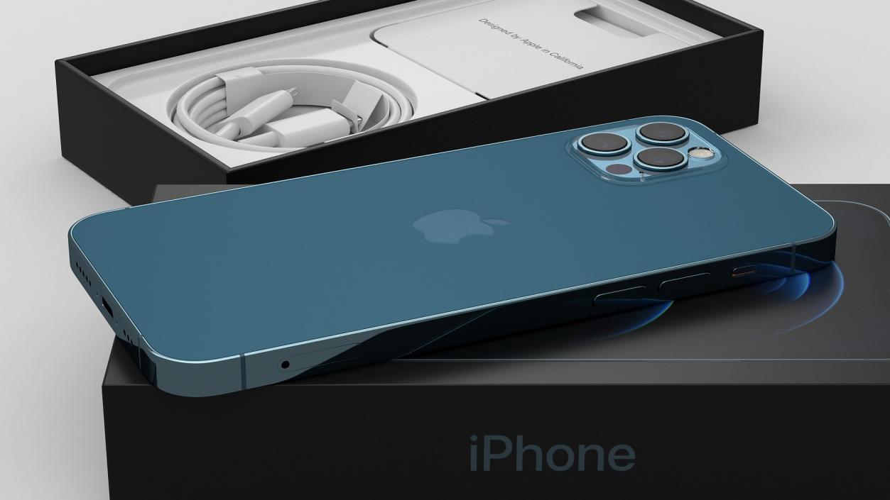 iPhone 12 Pro Unboxed Pacific Blue 3D model