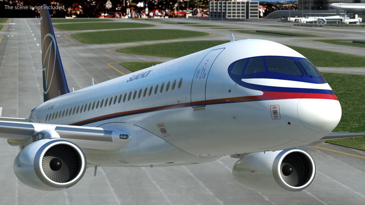 3D Sukhoi Superjet 100 with Saberlets Flight