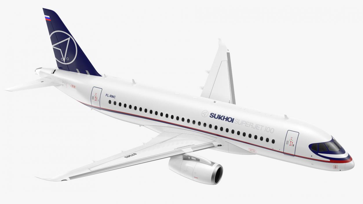 3D Sukhoi Superjet 100 with Saberlets Flight