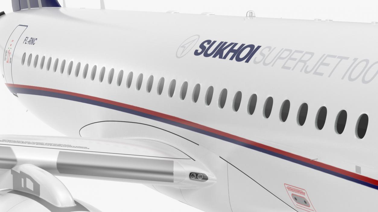 3D Sukhoi Superjet 100 with Saberlets Flight