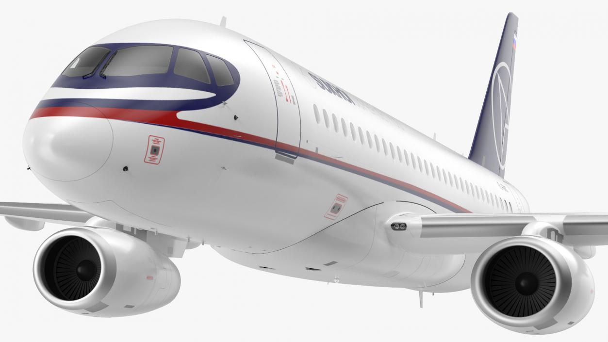 3D Sukhoi Superjet 100 with Saberlets Flight