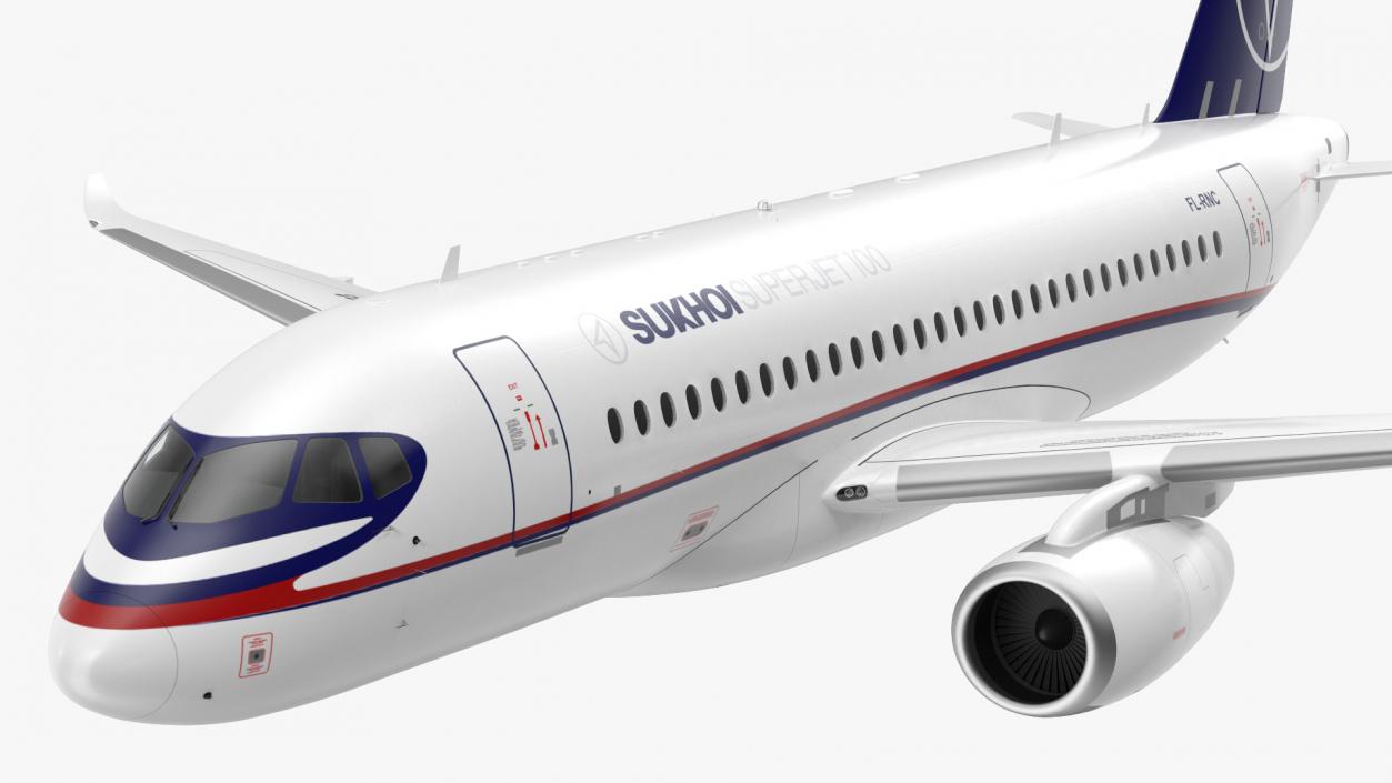 3D Sukhoi Superjet 100 with Saberlets Flight