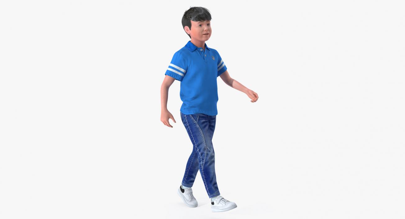 Modern Boy Walking Pose with Fur 3D