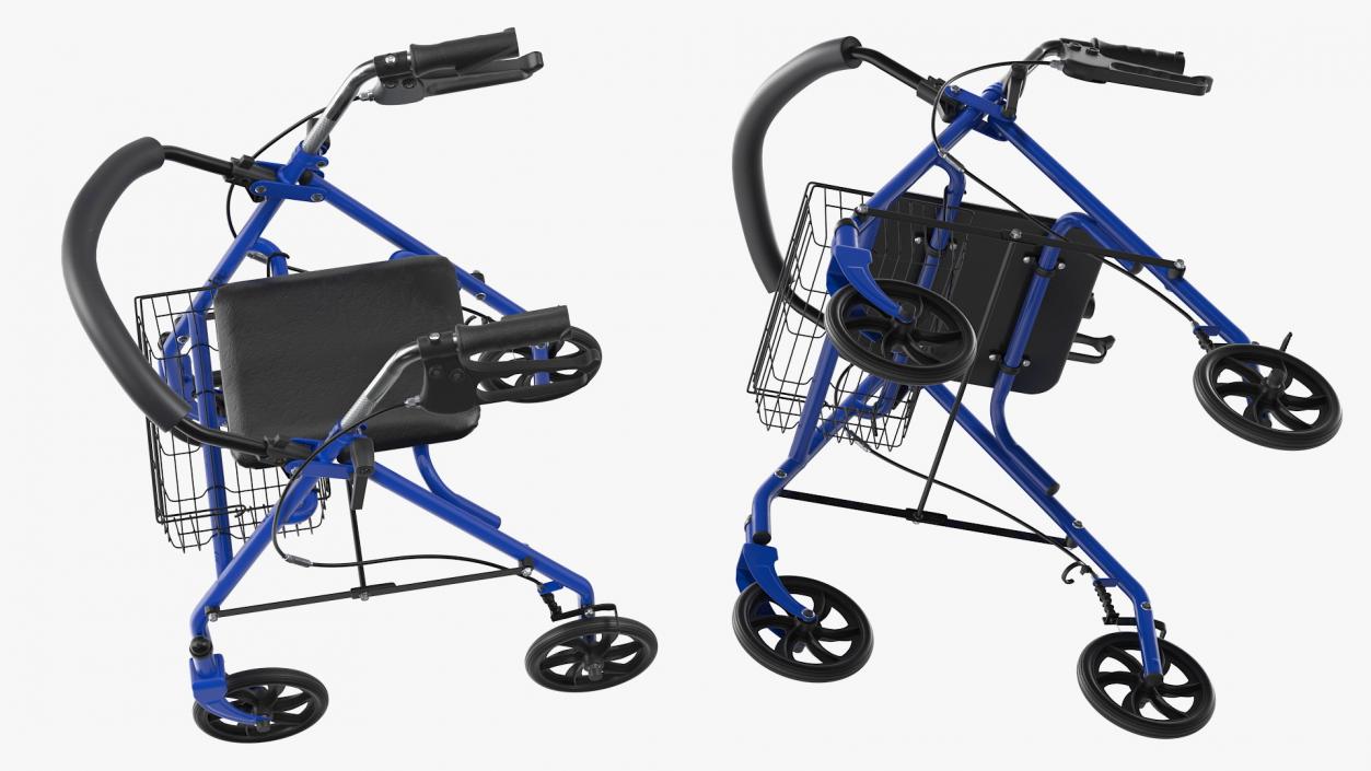 Medical Rolling Walker with Seat 3D