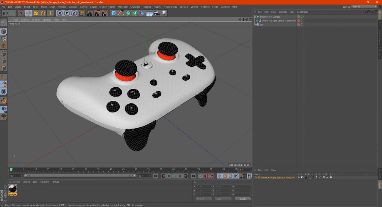 3D model White Google Stadia Controller