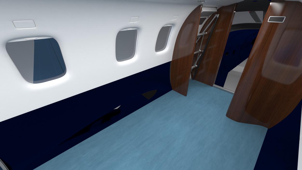 3D Turboprop Business Aircraft Simple Interior model