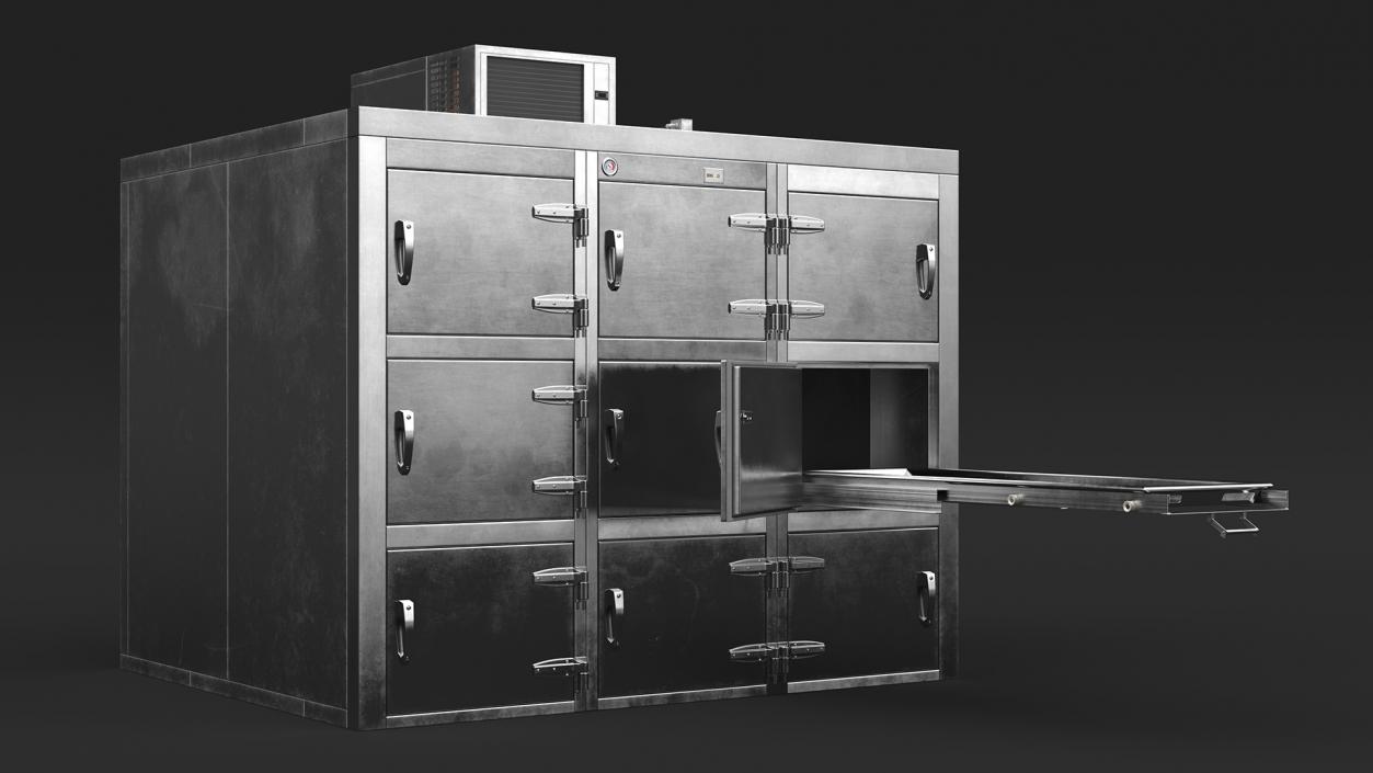 Mortuary Refrigerator with Dead Bodies Collection 3D model