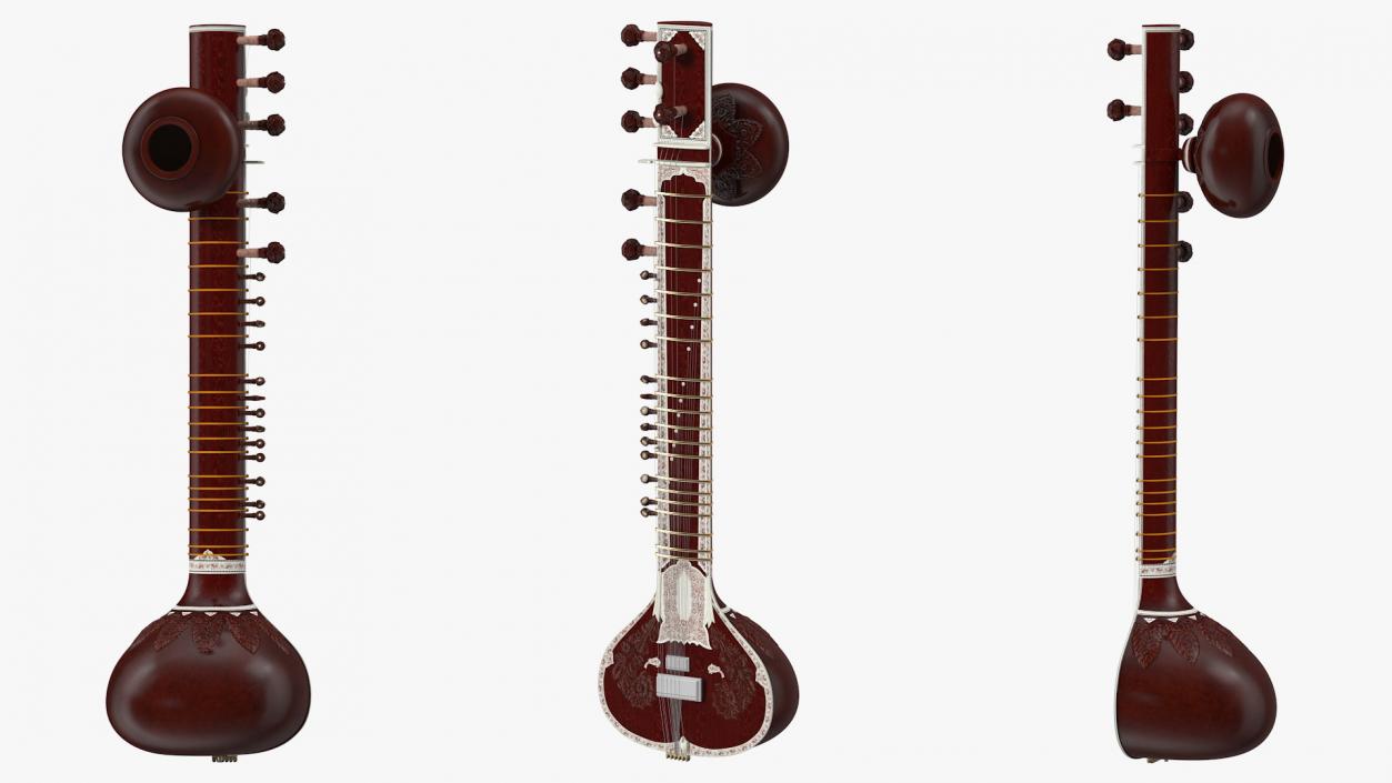 3D Traditional Stringed Instruments Collection model