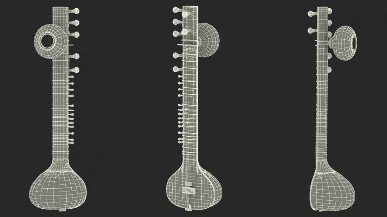 3D Traditional Stringed Instruments Collection model