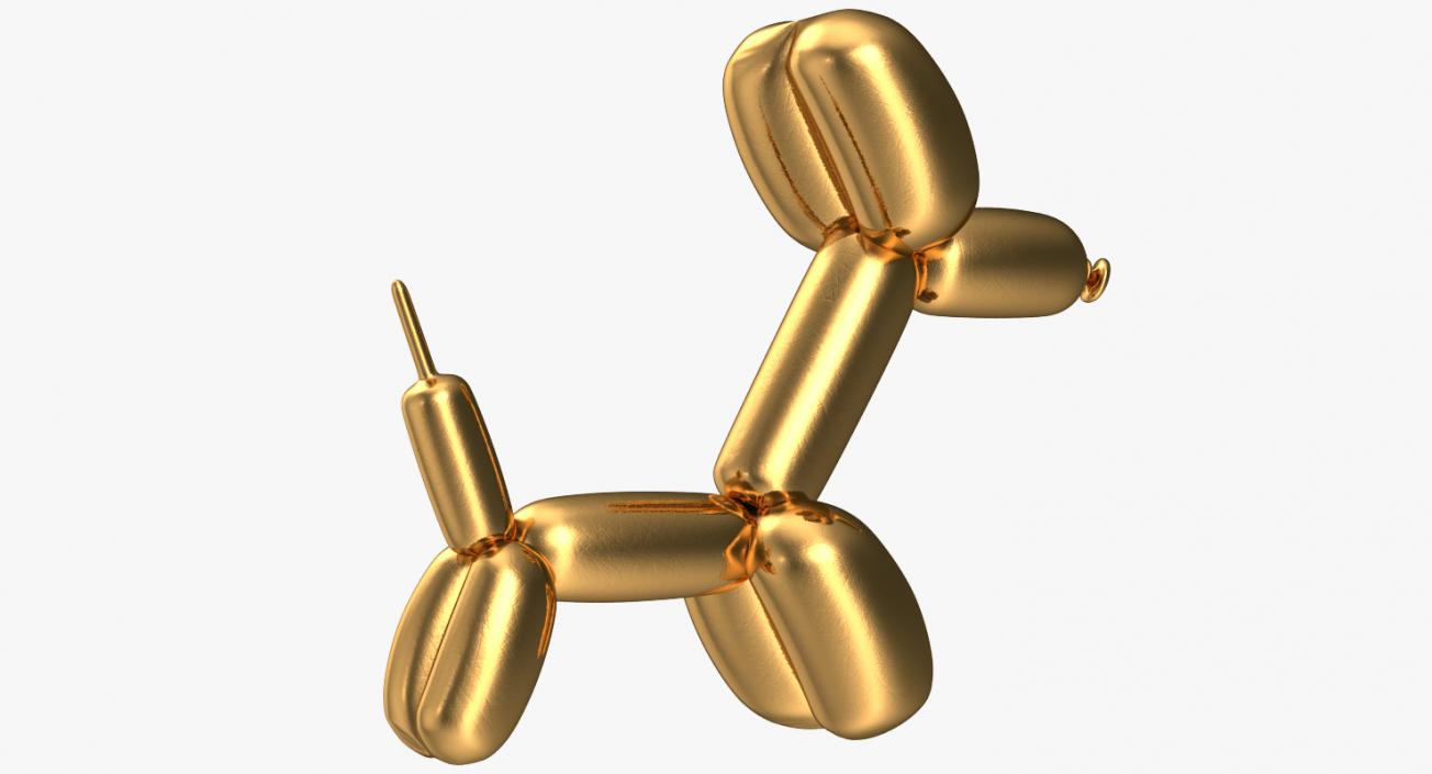 Jeff Koons Golden Balloon Dog 3D model