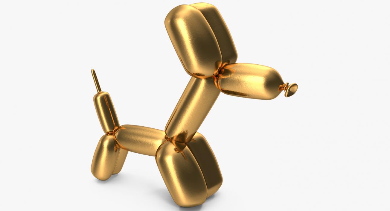 Jeff Koons Golden Balloon Dog 3D model