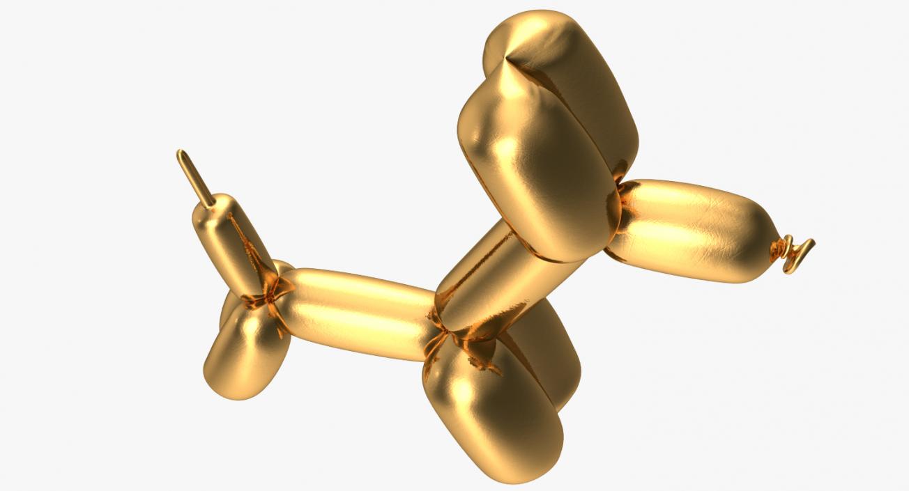 Jeff Koons Golden Balloon Dog 3D model