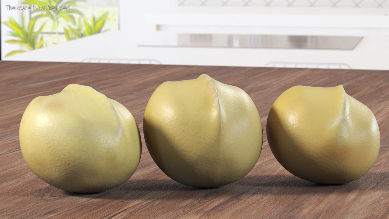 3D Peeled Macadamia Nuts