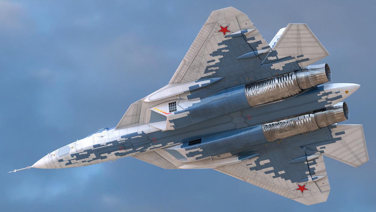 Sukhoi SU 57 Camo Flight 3D model