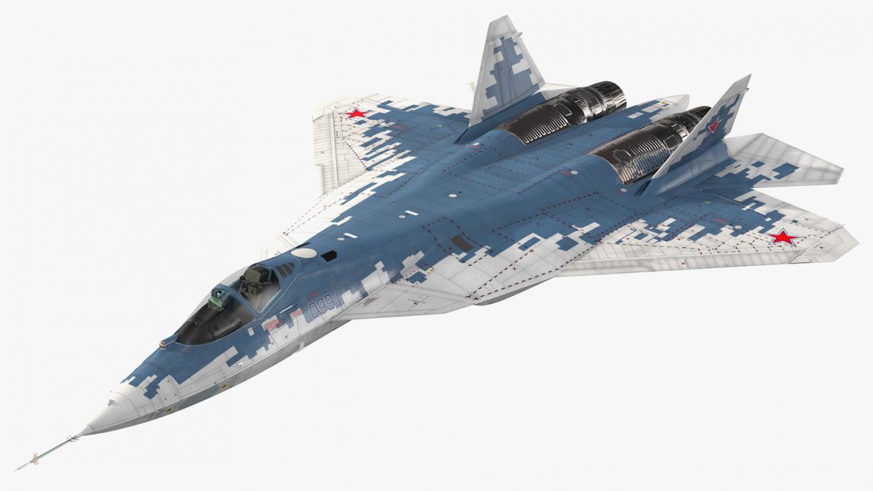 Sukhoi SU 57 Camo Flight 3D model