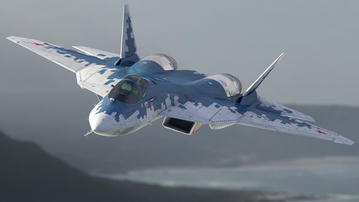 Sukhoi SU 57 Camo Flight 3D model