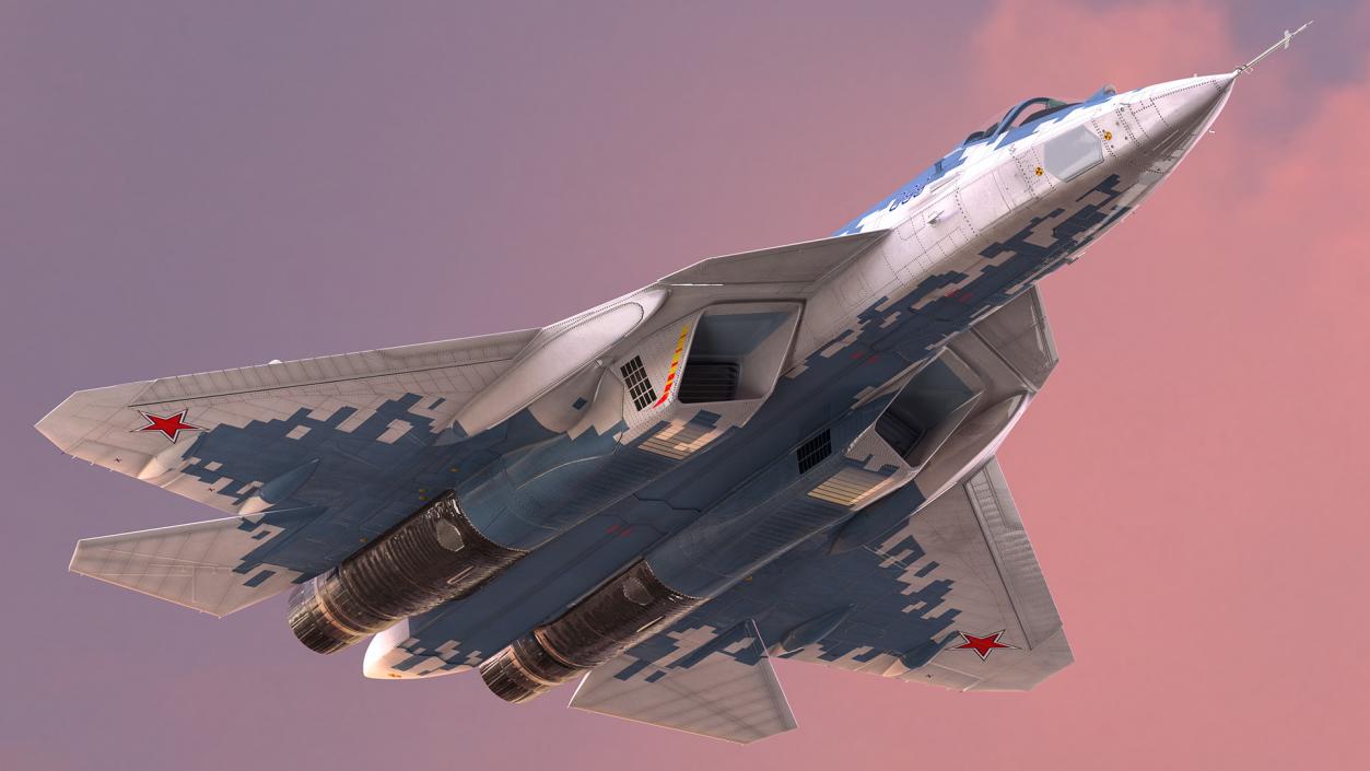 Sukhoi SU 57 Camo Flight 3D model